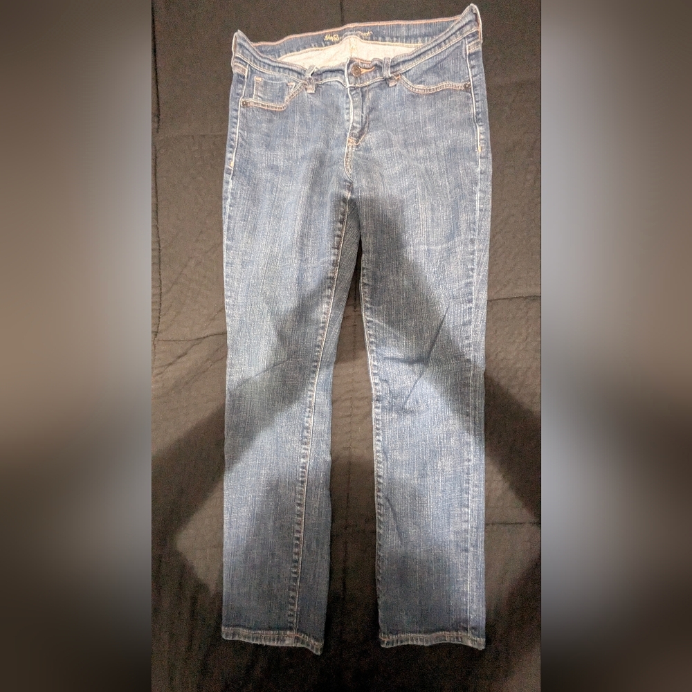 Old Navy Women's Medium Blue Straight-Leg Jeans